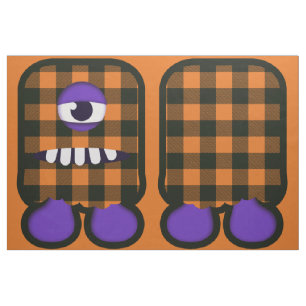 Knip en naai oranje en zwarte moppige monster kit  stof