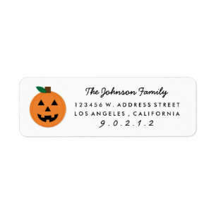 Knip Halloween Pumpkin Home Return-adreslabels Etiket