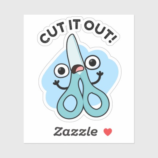 Knip het uit grappige schaar puns sticker (Vel)