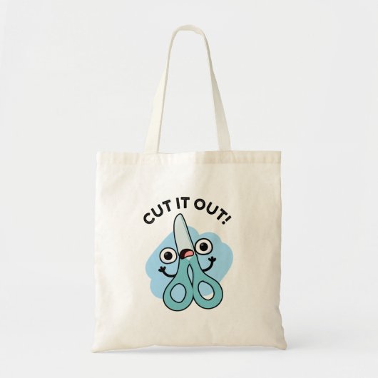 Knip het uit grappige schaar puns tote bag (Voorkant)