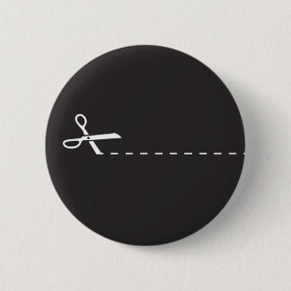 Knip hier ronde button 5,7 cm