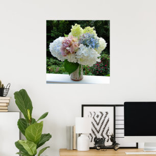 Knip Hydrangea Flowers in een Poster van de Fotogr