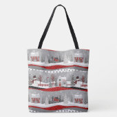 Knip kerstpatchwork OVER HET AFDRUKTAS Tote Bag (Achterkant)