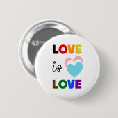 KNIP Knop 'LIEFDE IS LIEFDE' Ronde Button 5,7 Cm (Voorkant /achterkant)