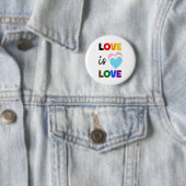 KNIP Knop 'LIEFDE IS LIEFDE' Ronde Button 5,7 Cm (In situ)