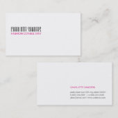 Knip lettertype (warm roze) visitekaartje (Voorkant / Achterkant)