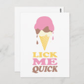 Knip me snel ijs roze witte citaat briefkaart (Voorkant / Achterkant)