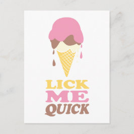 Knip me snel ijs roze witte citaat briefkaart