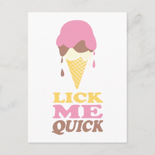 Knip me snel ijs roze witte citaat briefkaart (Voorkant)