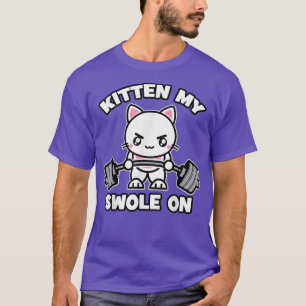 Knip mijn Cartoon op Kawaii Gym Cat, Anime T-shirt