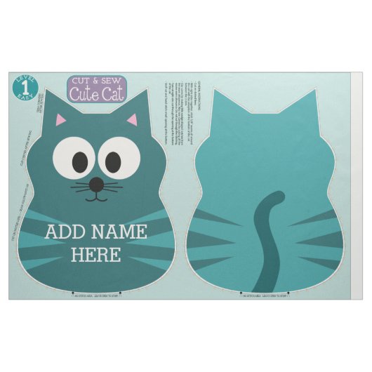 Knip & Naai Knuffelkat Knuffeldier Patroon Stof (Fat Quarter)