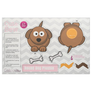 Knip & Naai: Ronde Hond Knuffel Kussen Stof