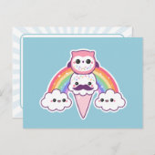 Knip omhoog met ijscream-kloon briefkaart (Voorkant / Achterkant)