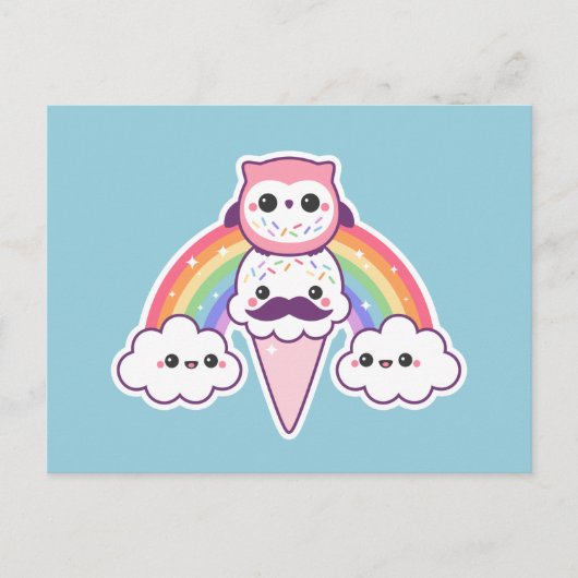 Knip omhoog met ijscream-kloon briefkaart (Voorkant)