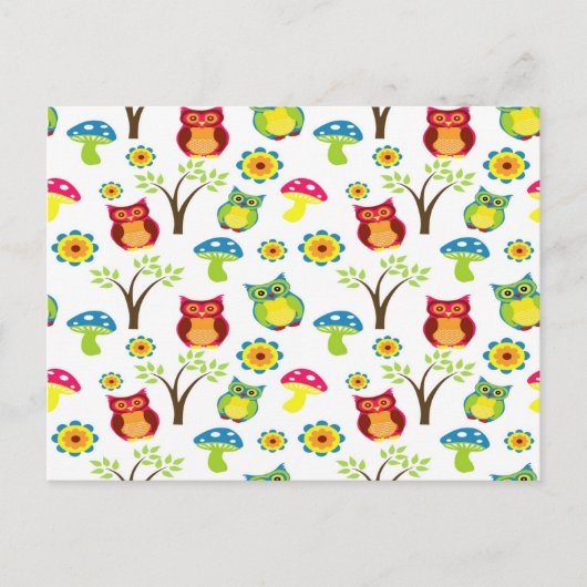 Knip Owl op boom Briefkaart (Voorkant)