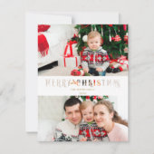 Knip Papier Effect Kerst Mis Foto Script Feestdagenkaart (Voorkant)