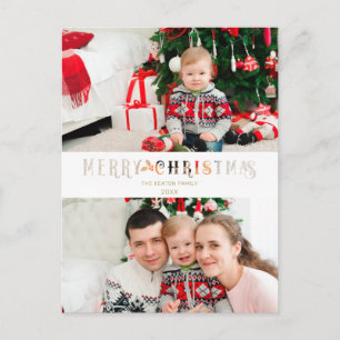 Knip Papier Effect Kerst Mis Foto Script Feestdagenkaart