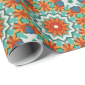 Knip papier Kirigami in turquoise, blauw en roest (Rol Hoek)