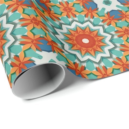 Knip papier Kirigami in turquoise, blauw en roest (Rol Hoek)