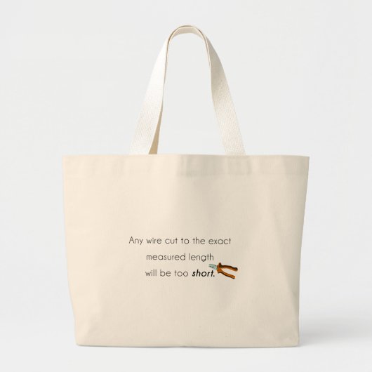 Knip te kort! grote tote bag (Voorkant)