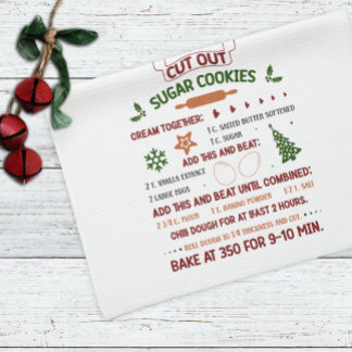 Knip uit Sugar Cookie Recept Kerstmis Theedoek