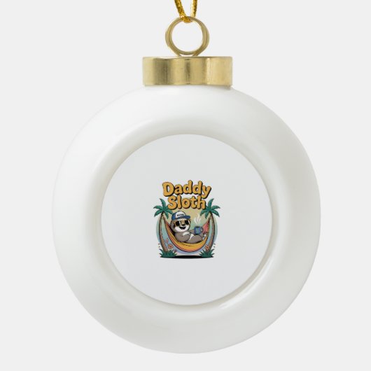 Knip Vader Luiaard Vader Keramische Bal Ornament (Voorkant)