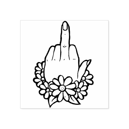 Knip van middenvinger omhoog rubberstempel (Afrduk)