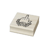 Knip van middenvinger omhoog rubberstempel (Stempel)