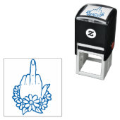 Knip van middenvinger omhoog  zelfinktende stempel (In situ)