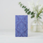 Knip Velvet, DUBBELE DAMASK in ROYAL BLUE Visitekaartje (Staand voorkant)