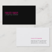 Knip zwarte achtergrond (hot-roze) visitekaartje (Voorkant / Achterkant)