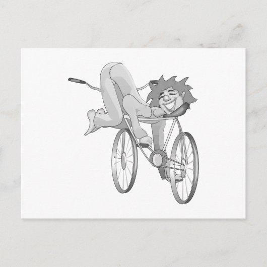 Knipfiets achteraan briefkaart (Voorkant)