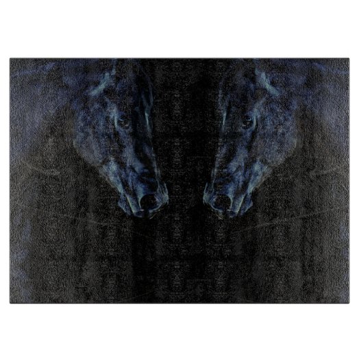 Knipkamer Western paard met glasretro Snijplank (Voorkant)