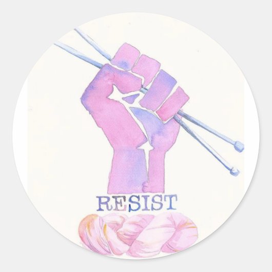 Knipkracht vuist met RESIST Ronde Sticker (Voorkant)