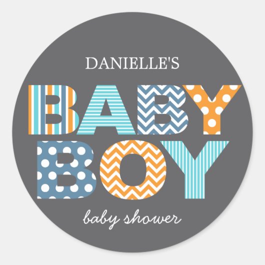 Knipletters Baby shower Favor Sticker (Voorkant)