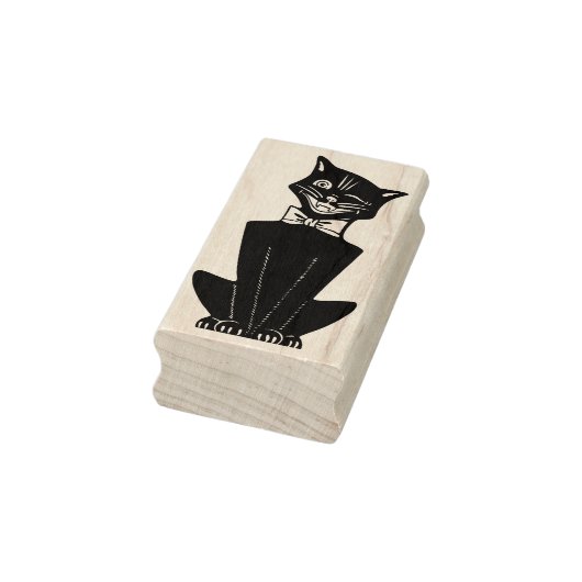  knipogen zwarte kat rubberstempel (Stempel)