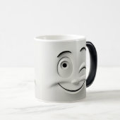 Knipogend cartoon-gezicht 3D Magische Mok (Voorkant rechts)
