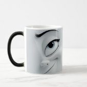 Knipogend cartoon gezicht 3D Magische Mok (Links)