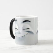 Knipogend cartoon gezicht 3D Magische Mok (Voorkant links)