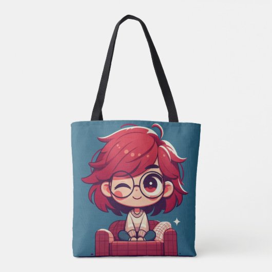 Knipogend oog chique tote bag (Achterkant)