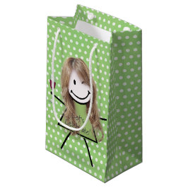Knipogend Verjaardags Stokfiguurtje Op Stippen Klein Cadeauzakje