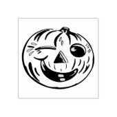 Knipogende Jack-o-Lantern Pompoen Vintage Hallowee Rubberstempel (Afrduk)