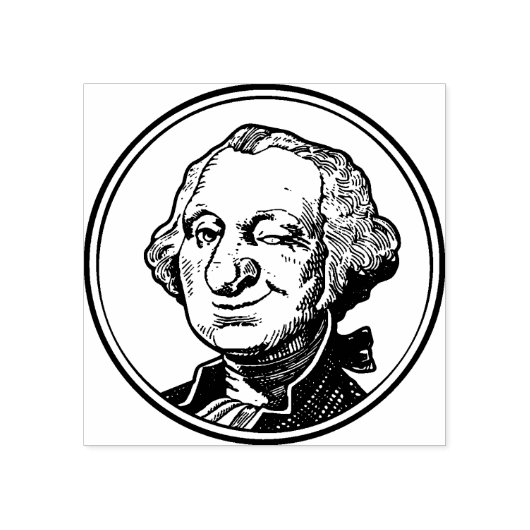 Knipogende Man Rubberstempel (Afrduk)