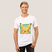Knipogende Pikachu (pokemon) Tri-Blend Shirt (Voorkant volledig)
