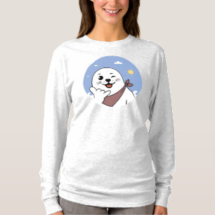 Knipogende zeehond met bandana die Shaka-gebaar ma T-shirt