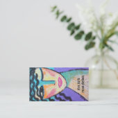 Knipoog Abstract Portret van een vrouw Visitekaartje (Staand voorkant)