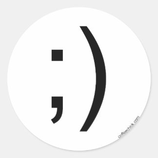 Knipoog emoticon ronde sticker