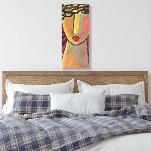 Knipoogvrouw Abstract acryl schilderij Canvas Afdruk (Insitu (Slaapkamer))