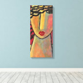 Knipoogvrouw Abstract acryl schilderij Canvas Afdruk (Insitu (Houten vloer))