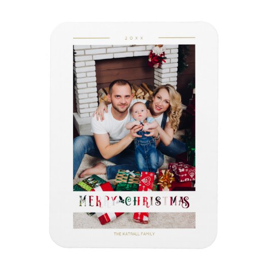 Knippapier voor fijne kerst met witte kalligrafie magneet (Verticaal)